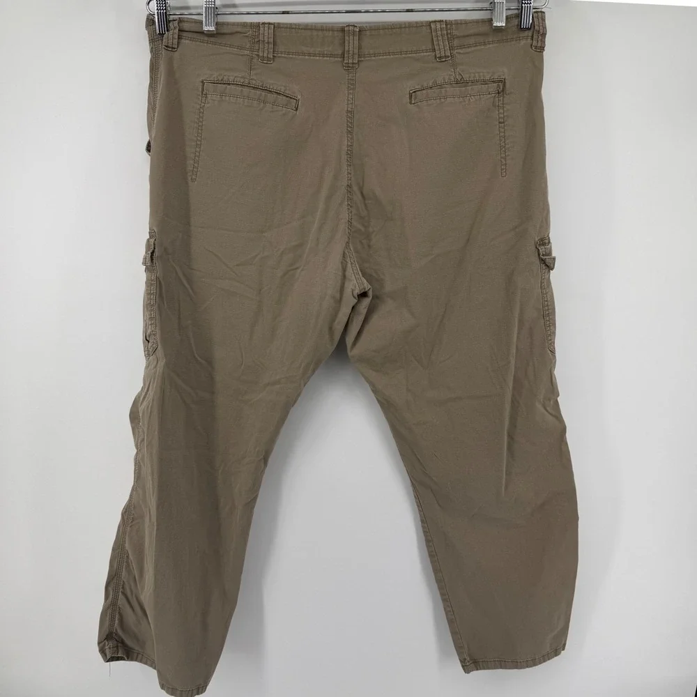 Wrangler Cargo Pants Mens 44x30 Brown Relaxed Fit Cotton Stretch Utility Trouser